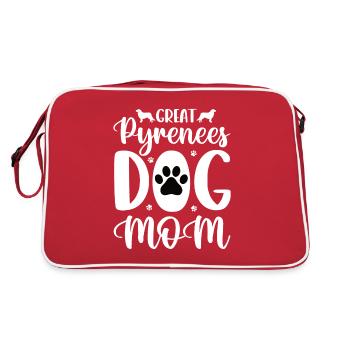 Pyrenäenberghund Patou Pyrenäen Hund Mutter Mama - Retro Tasche - Rot/Weiß - Hinten