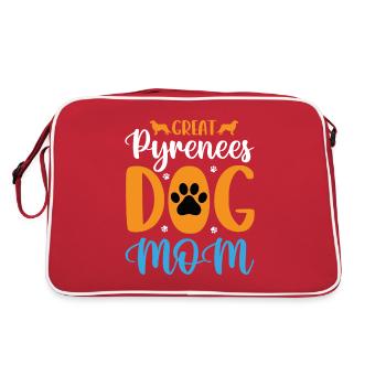 Pyrenäenberghund Patou Pyrenäen Hund Mutter Mama - Retro Tasche - Rot/Weiß - Hinten