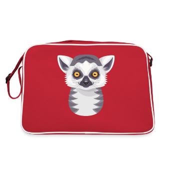 Katta Singe Demi Singe Lémurien Kattas Lémuriens Moitié Singe - Sac Retro - rouge/blanc - Dos