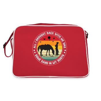 western riding, reining, quarter horse - Retro Bag - red/white - Back