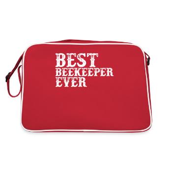 Beekeeping Beekeeper Honey Beekeeper Lustig - Retro Bag - red/white - Back