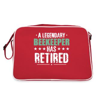 Beekeeping Beekeeper Honey Beekeeper Lustig - Retro Bag - red/white - Back
