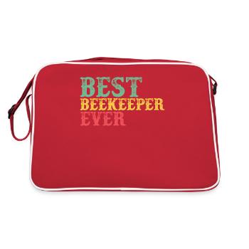 Beekeeping Beekeeper Honey Beekeeper Lustig - Retro Bag - red/white - Back