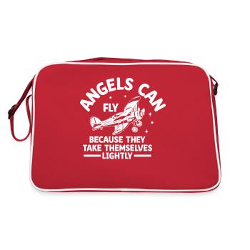Pilot Airplane Flying Flying Gift Idea - Retro Bag - red/white - Back