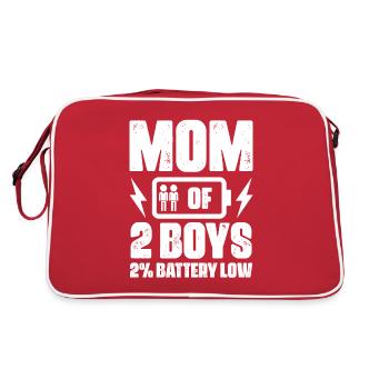 Maman de deux garçons Maman Fête des mères - Sac Retro - rouge/blanc - Dos