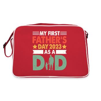 Dad 2023 Future Father Gift Idea - Retro Bag - red/white - Back