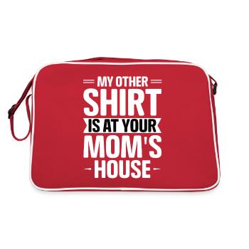 Lustiges Mama Shirt Spruch Mutti Sprüche Geschenk - Retro Tasche - Rot/Weiß - Hinten