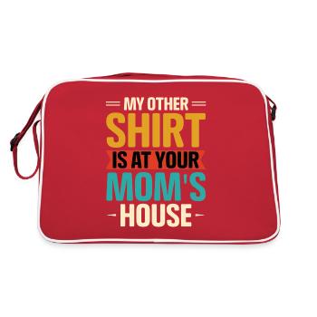 Lustiges Mama Shirt Spruch Mutti Sprüche Geschenk - Retro Tasche - Rot/Weiß - Hinten