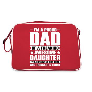 Fête des Pères Père Fille Cadeau Papa Princesse - Sac Retro - rouge/blanc - Dos