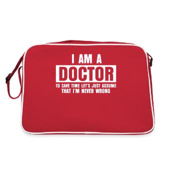 Doctor Degree Doctor Thesis Doctorate - Retro Bag - red/white - Back