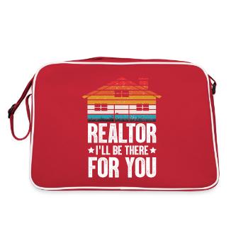 Für Immobilienmakler - Dieser Typ verkauft Immobi - Retro Tasche - Rot/Weiß - Hinten