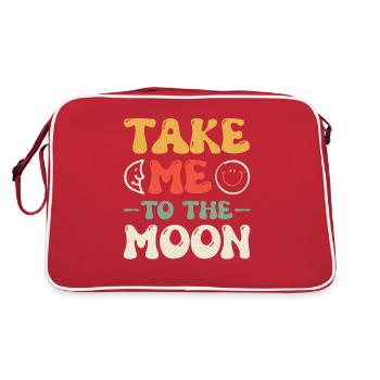 Moon / Crescent - Retro Bag - red/white - Back