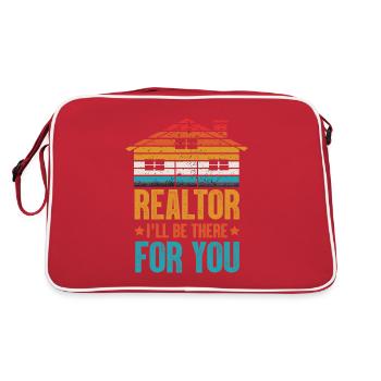 Für Immobilienmakler - Dieser Typ verkauft Immobi - Retro Tasche - Rot/Weiß - Hinten