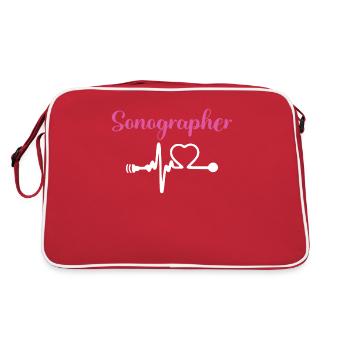 Cardio Sonograph Ultrasonic Technician Sonograph - Retro Bag - red/white - Back