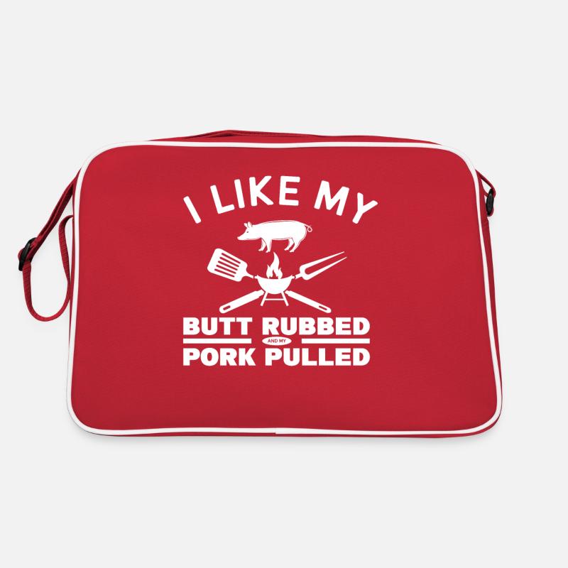 BBQ Grill Smoker Barbecue Pork Pulled Camping Retro Bag