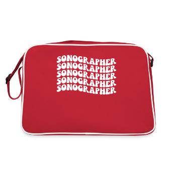 Cardio Sonograph Ultrasonic Technician Sonograph - Retro Bag - red/white - Back