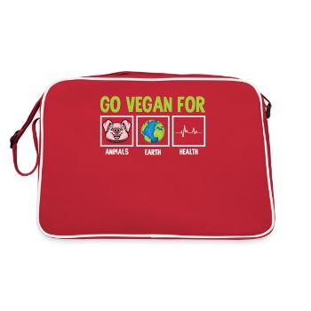Militant des droits des animaux Végétalien Végétarien Amoureux des animaux Animal - Sac Retro - rouge/blanc - Dos