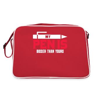 Mon stylo est juste plus long! chemise drôle pour homme - Sac Retro - rouge/blanc - Dos