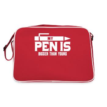 Mon stylo est juste plus long! chemise drôle pour homme - Sac Retro - rouge/blanc - Dos