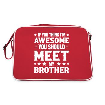 Brother’s Heart Meilleure idée cadeau de frère au monde - Sac Retro - rouge/blanc - Dos