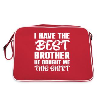 Brother’s Heart Meilleure idée cadeau de frère au monde - Sac Retro - rouge/blanc - Dos