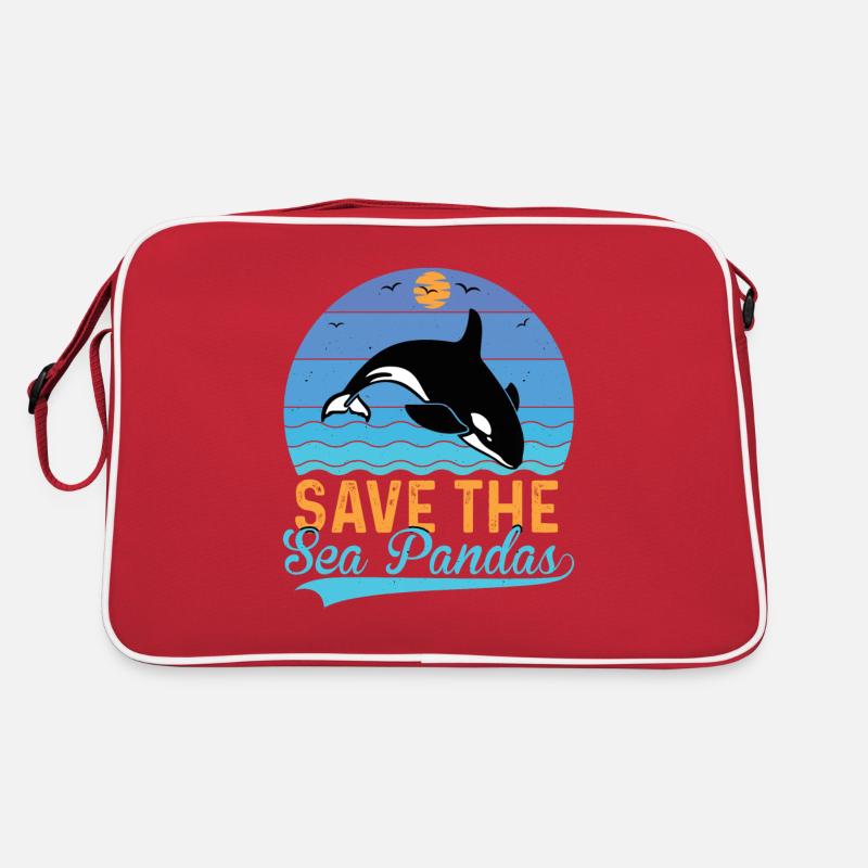 Orca Meeresbiologe Schwertwal Killerwal - Retro Tasche - Rot/Weiß