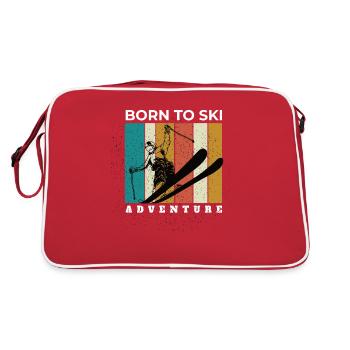 Skiers Downhill Mountains Ski Sport Skis Skiing - Retro Bag - red/white - Back