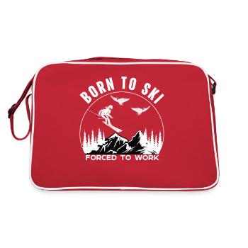 Skiers Downhill Mountains Ski Sport Skis Skiing - Retro Bag - red/white - Back