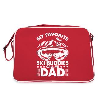 Ski Father Downhill Mountains Ski Sport Skis Skiing - Retro Bag - red/white - Back