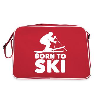 Skiers Downhill Mountains Ski Sport Skis Skiing - Retro Bag - red/white - Back