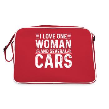 Car Salesman Wife Car Dealer Car Collector Marriage - Retro Bag - red/white - Back