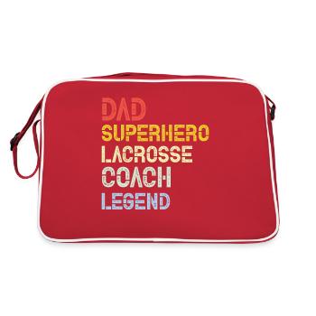 Lacrosse Father Game Sport Papa Raquette Joueur - Sac Retro - rouge/blanc - Dos