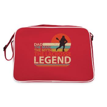 Lacrosse Father Game Sport Papa Raquette Joueur - Sac Retro - rouge/blanc - Dos
