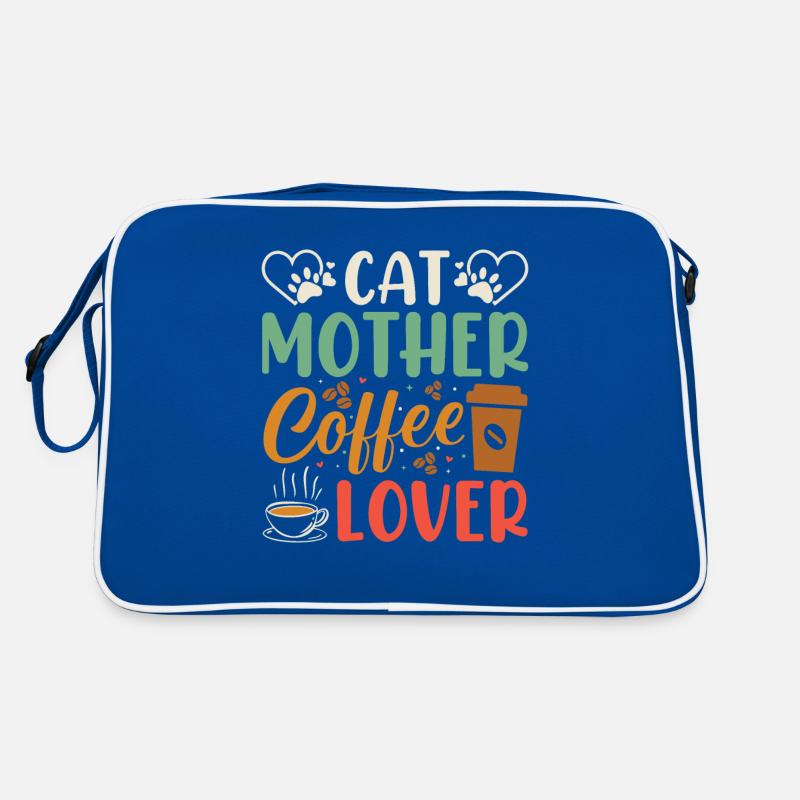 Chat avec maman tasse de café Drôle d’idée cadeau Sac Retro