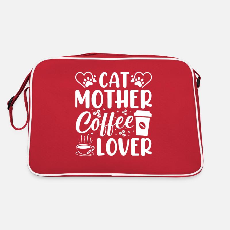 Chat avec maman tasse de café Drôle d’idée cadeau Sac Retro