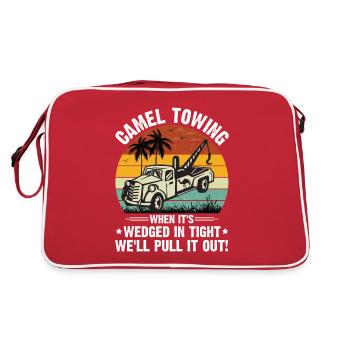 Remorquage de chameau de dessin animé cool - Sac Retro - rouge/blanc - Dos
