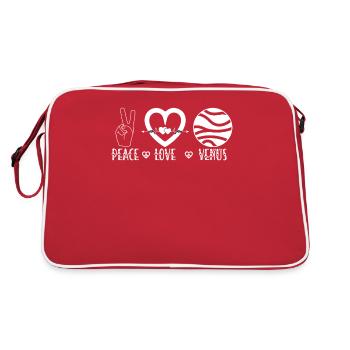 Venus Planet Frieden Liebe Sonnensystem - Retro Tasche - Rot/Weiß - Hinten