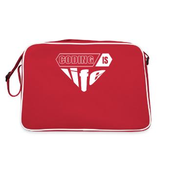 Software Developer Programmer Gift - Retro Bag - red/white - Back