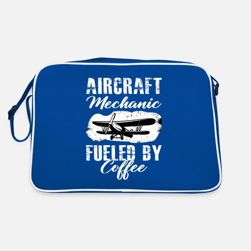 Flugzeugmechaniker Mechnaiker Kaffee Flugzeug Held Retro Tasche