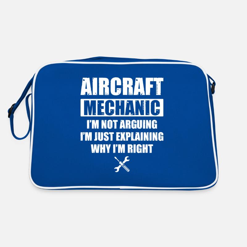 Flugzeugmechaniker Mechnaiker Held Flugzeug Retro Tasche