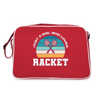 TENNIS LOVE Tournoi sportif de terrain de raquette - Sac Retro - rouge/blanc - Dos