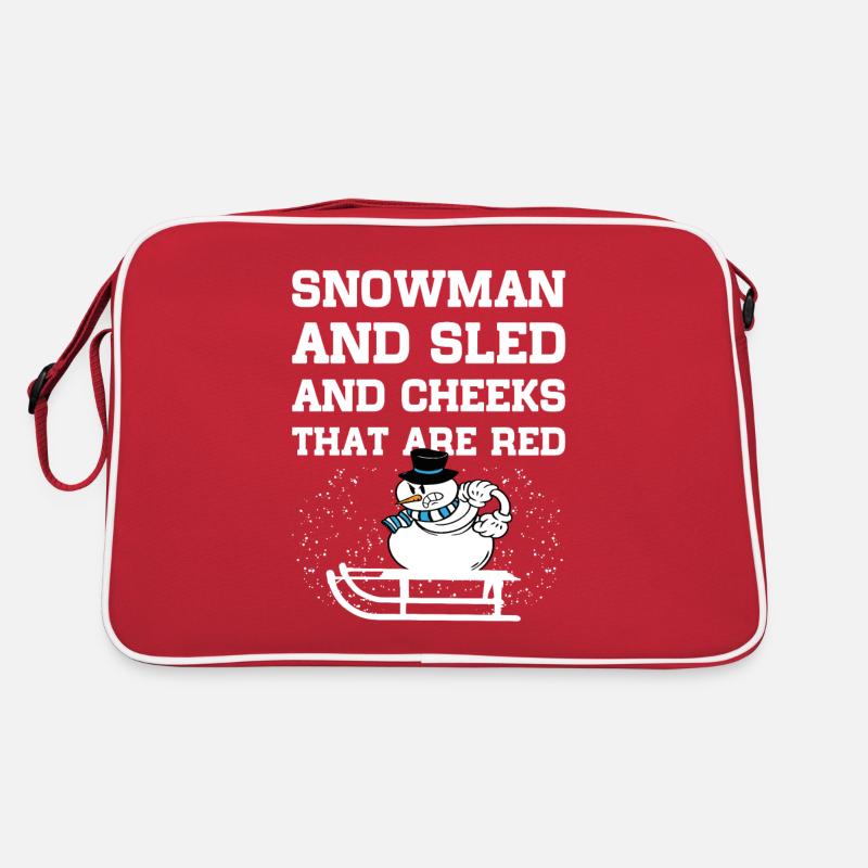 Schneemann Schnee Weihnachten Geschenkidee Retro Tasche