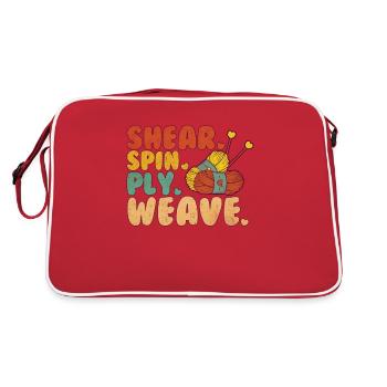Tissage Tricot Crochet Tissus Textiles - Sac Retro - rouge/blanc - Dos