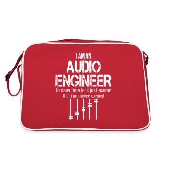 Audio Engineer Sound Engineer Sound Engineer Mixer - Retro Bag - red/white - Back