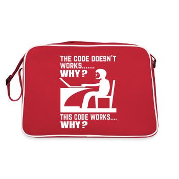 Software Developer Programmer Gift - Retro Bag - red/white - Back