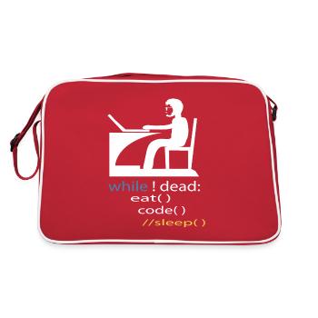 Software Developer Programmer Gift - Retro Bag - red/white - Back