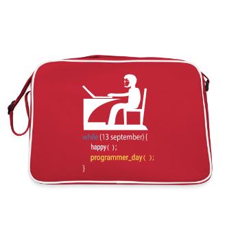 Software Developer Programmer Gift - Retro Bag - red/white - Back