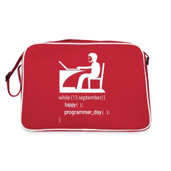 Software Developer Programmer Gift - Retro Bag - red/white - Back