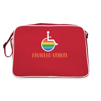 LGBTQ Rollstuhlunterstützung Rainbow Flag - Retro Tasche - Rot/Weiß - Hinten