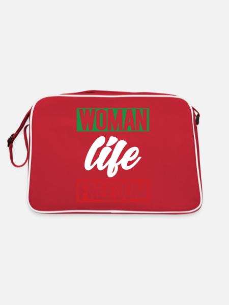 Femmes Vie Liberté Iranienne Mahsa Amini Iran - Sac Retro - rouge/blanc - Dos